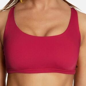 Queenieke Solid ColorLight Support Sport Bra - "Red Wine" Size Large
